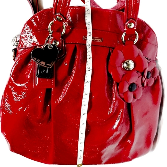 4 PCS/COACH LTD ED COACH PATENT LEATHER POPPY w/WALLET, WRISTLET & LONG STRAP - Picture 10 of 14
